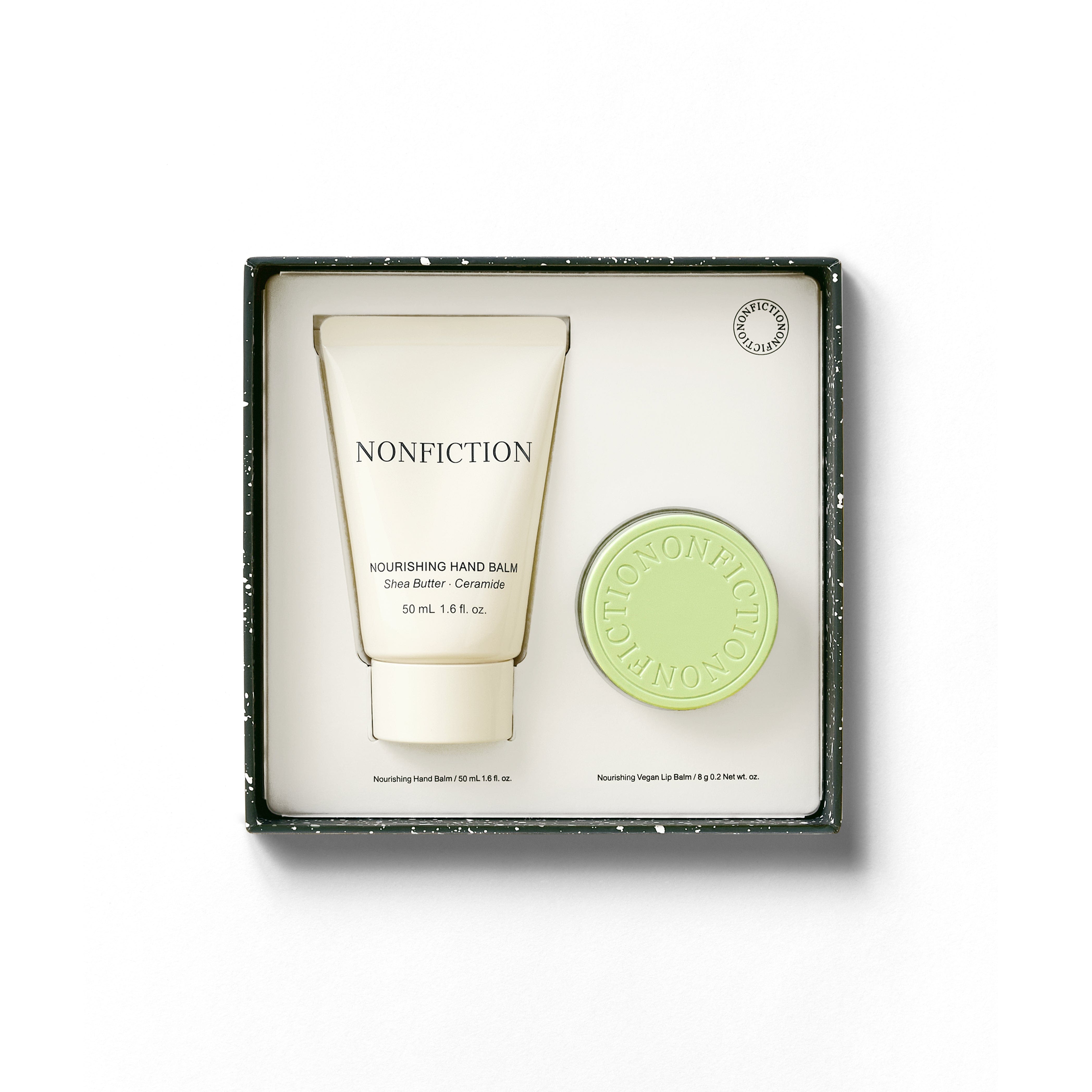 NONFICTION Lip Balm 50mL + 8g Nourishing Vegan Lip Balm & Bergamot Vegan Lip Balm Set